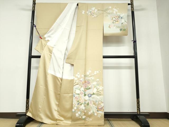 平和屋着物●訪問着 色紙重ね草花文 暈し染め 金彩 正絹 逸品 DABB0388ud