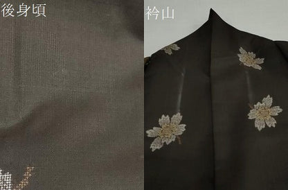 平和屋着物●本場大島紬 9マルキ 草花文 正絹 逸品 DABB0400ud