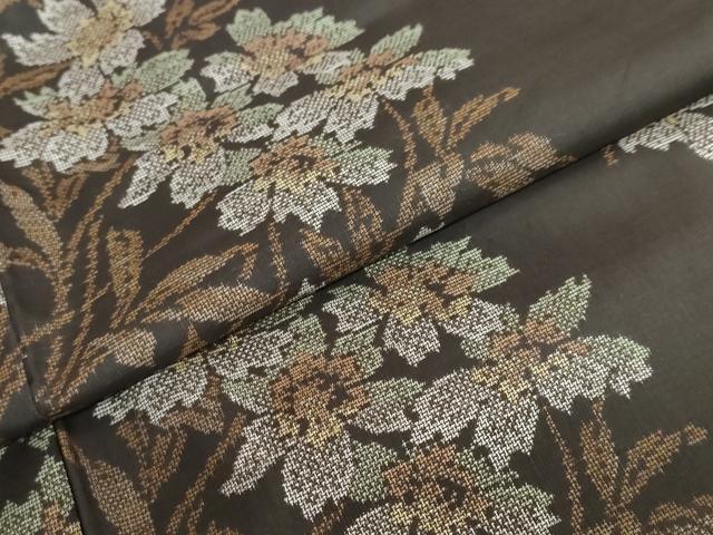 平和屋着物●本場大島紬 9マルキ 草花文 正絹 逸品 DABB0400ud