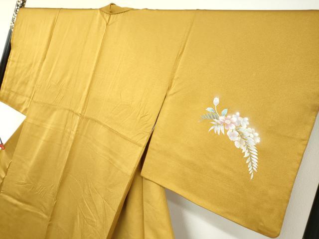 平和屋着物●訪問着 草花文 暈し染め 金銀彩 正絹 逸品 DABB0403ud