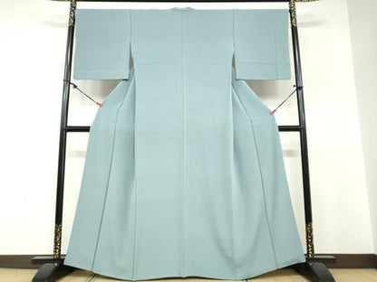 平和屋着物●上質な色無地　湊鼠色　正絹　逸品　DABB0408ud