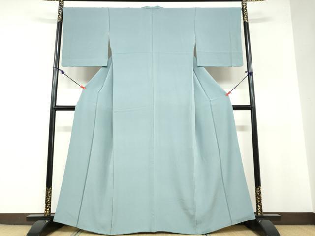 平和屋着物●上質な色無地　湊鼠色　正絹　逸品　DABB0408ud