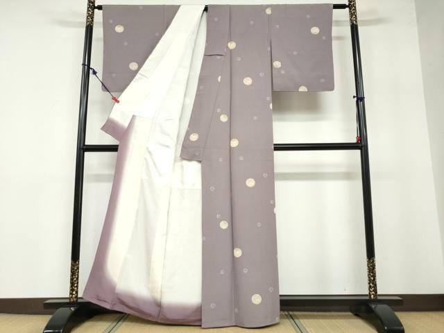 平和屋着物●上質な小紋 型染め 手毬草花文 正絹 逸品 DABB0409ud