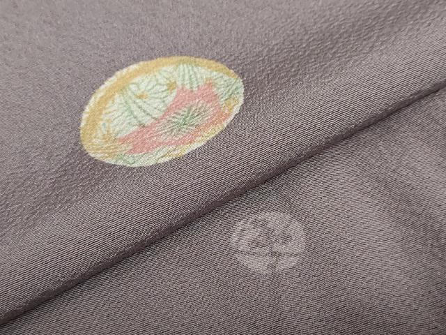 平和屋着物●上質な小紋 型染め 手毬草花文 正絹 逸品 DABB0409ud