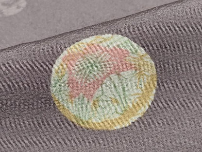 平和屋着物●上質な小紋 型染め 手毬草花文 正絹 逸品 DABB0409ud