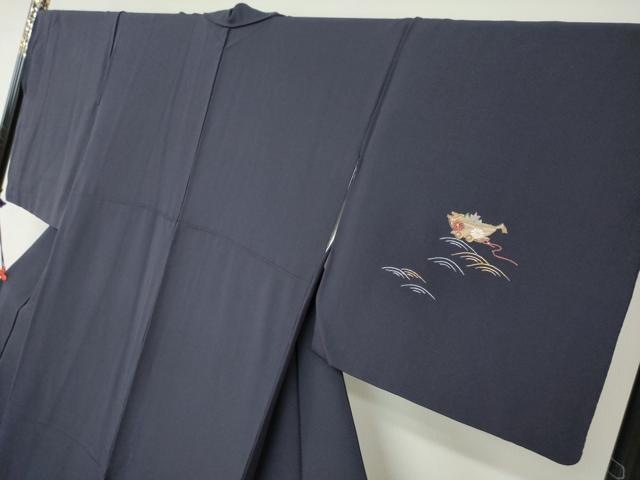 平和屋着物●訪問着 総刺繍 流水花車文 金糸 正絹 逸品 DABB0410ud