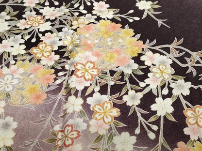 平和屋着物●訪問着 駒刺繍 流水枝垂れ草花丸文 暈し染め 金彩 鈴乃屋扱い 正絹 逸品 DABB0414ud