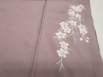 平和屋着物●訪問着 駒刺繍 流水枝垂れ草花丸文 暈し染め 金彩 鈴乃屋扱い 正絹 逸品 DABB0414ud