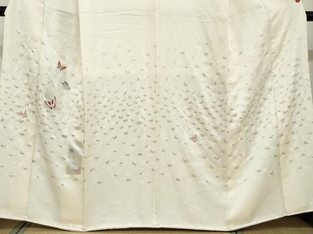平和屋着物●訪問着　刺繍　舞蝶文　金銀彩　正絹　逸品　未使用　DABB0415ud