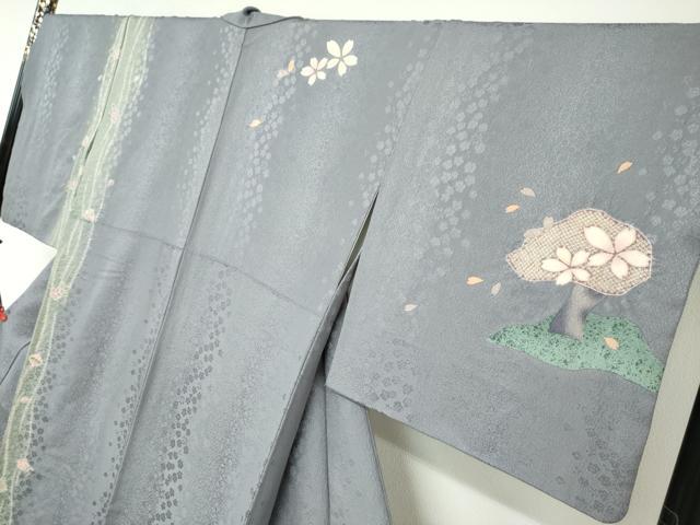 平和屋着物●訪問着 作家物 絞り 舞桜人物文 正絹 逸品 DABB0418ud