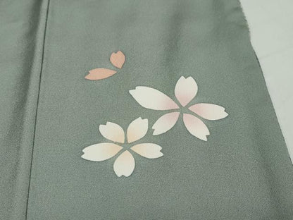 平和屋着物●訪問着 作家物 絞り 舞桜人物文 正絹 逸品 DABB0418ud