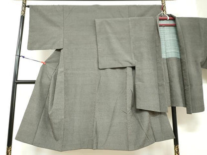 平和屋着物●男性 本塩沢 アンサンブル 110亀甲 総詰め 正絹 逸品 DABB0421ud