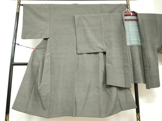 平和屋着物●男性 本塩沢 アンサンブル 110亀甲 総詰め 正絹 逸品 DABB0421ud
