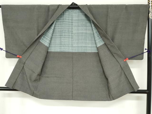 平和屋着物●男性 本塩沢 アンサンブル 110亀甲 総詰め 正絹 逸品 DABB0421ud