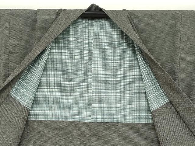 平和屋着物●男性 本塩沢 アンサンブル 110亀甲 総詰め 正絹 逸品 DABB0421ud