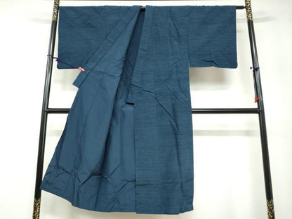 平和屋着物●男性 紬 アンサンブル 長羽織 霞文 正絹 逸品 DABB0423ud