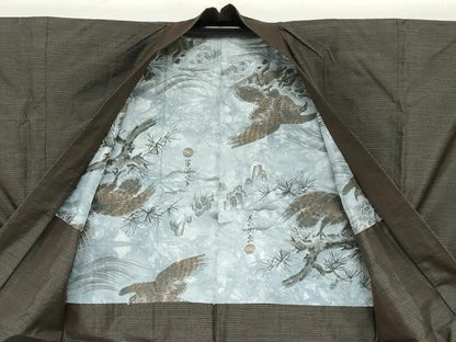 平和屋着物●男性 本場大島紬 アンサンブル 100亀甲 総詰め 証紙付き 正絹 逸品 DABB0425ud