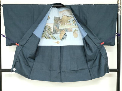 平和屋着物●男性 本場大島紬 アンサンブル 100亀甲 総詰め 正絹 逸品 DABB0427ud