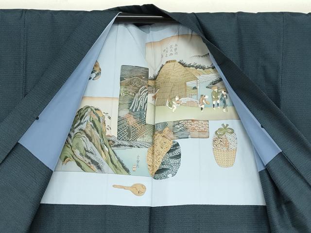 平和屋着物●男性 本場大島紬 アンサンブル 100亀甲 総詰め 正絹 逸品 DABB0427ud