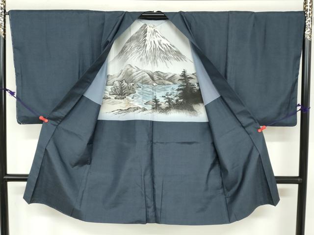 平和屋着物●男性 本場大島紬 アンサンブル 長羽織 80亀甲 総詰め 正絹 逸品 DABB0428ud