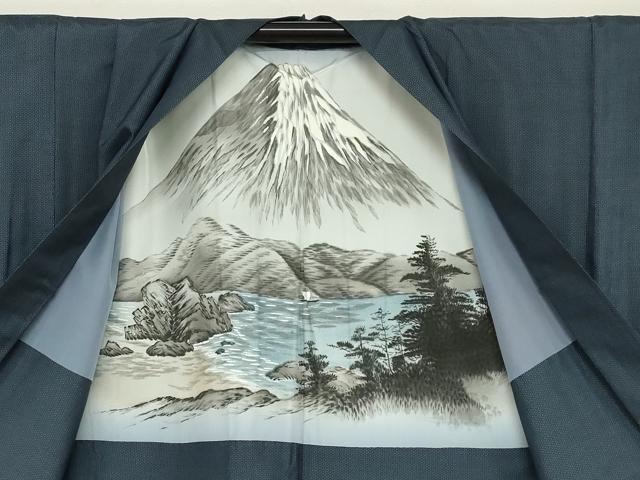 平和屋着物●男性 本場大島紬 アンサンブル 長羽織 80亀甲 総詰め 正絹 逸品 DABB0428ud