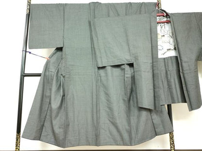 平和屋着物●男性 紬 アンサンブル 長羽織 80亀甲 総詰め キングサイズ 正絹 逸品 DABB0430ud
