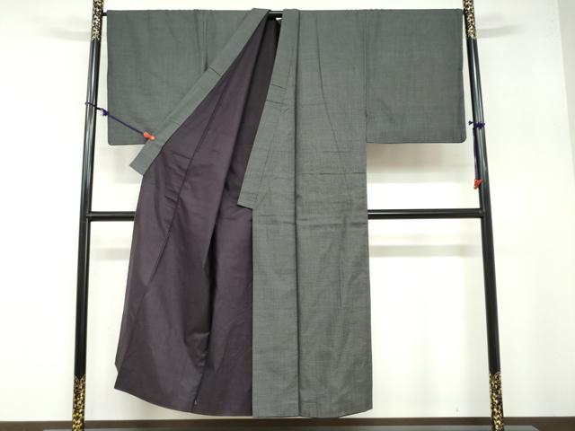 平和屋着物●男性 紬 アンサンブル 長羽織 80亀甲 総詰め キングサイズ 正絹 逸品 DABB0430ud