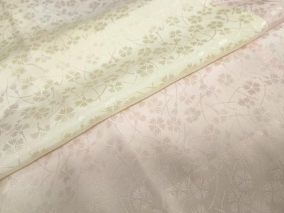 平和屋着物●振袖用長襦袢 無双仕立て 舞花地紋 暈し染め 半衿刺繍 正絹 逸品 DABB0432ud
