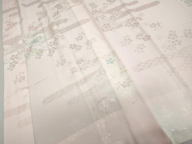 平和屋着物●振袖用長襦袢 無双仕立て エ霞枝桜地紋 暈し染め 正絹 逸品 DABB0437ud