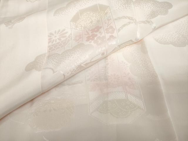 平和屋着物●振袖用長襦袢 無双仕立て 雲取り貝桶地紋 暈し染め 正絹 逸品 DABB0441ud