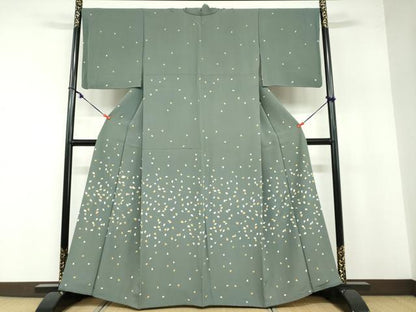 平和屋着物●訪問着 駒刺繍 舞桜文 金彩 鈴乃屋扱い 正絹 逸品 DABB0449ud