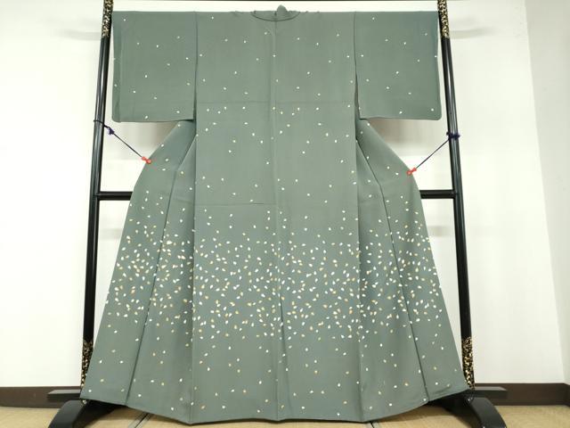 平和屋着物●訪問着 駒刺繍 舞桜文 金彩 鈴乃屋扱い 正絹 逸品 DABB0449ud