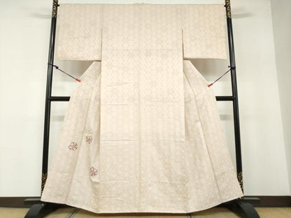 平和屋着物●訪問着 刺繍 舞花文 金糸 やまと誂製 正絹 逸品 DABB0452ud