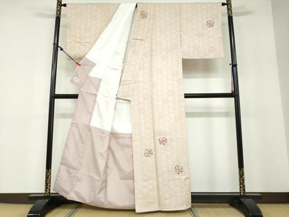 平和屋着物●訪問着 刺繍 舞花文 金糸 やまと誂製 正絹 逸品 DABB0452ud