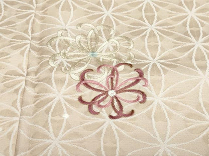 平和屋着物●訪問着 刺繍 舞花文 金糸 やまと誂製 正絹 逸品 DABB0452ud