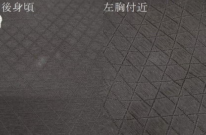 平和屋着物●上質な小紋 葛染め 抽象文様 反端付き 正絹 逸品 DABB0453ud