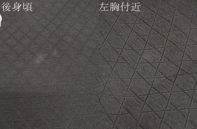 平和屋着物●上質な小紋 葛染め 抽象文様 反端付き 正絹 逸品 DABB0453ud