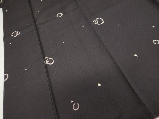 平和屋着物●上質な小紋 葛染め 抽象文様 反端付き 正絹 逸品 DABB0453ud