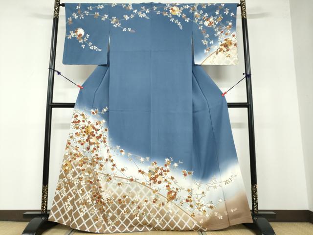平和屋着物●訪問着 雪輪草花籬文 暈し染め 金彩 三越扱い 正絹 逸品 未使用 DABB0457ud
