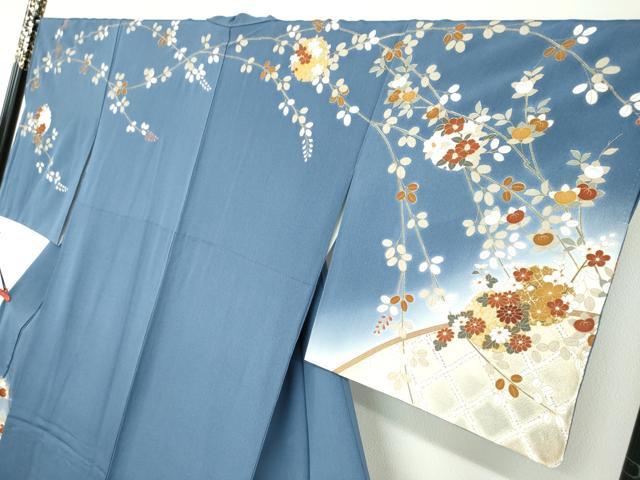 平和屋着物●訪問着 雪輪草花籬文 暈し染め 金彩 三越扱い 正絹 逸品 未使用 DABB0457ud