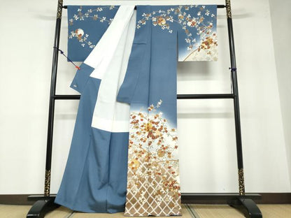 平和屋着物●訪問着 雪輪草花籬文 暈し染め 金彩 三越扱い 正絹 逸品 未使用 DABB0457ud