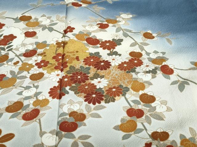 平和屋着物●訪問着 雪輪草花籬文 暈し染め 金彩 三越扱い 正絹 逸品 未使用 DABB0457ud