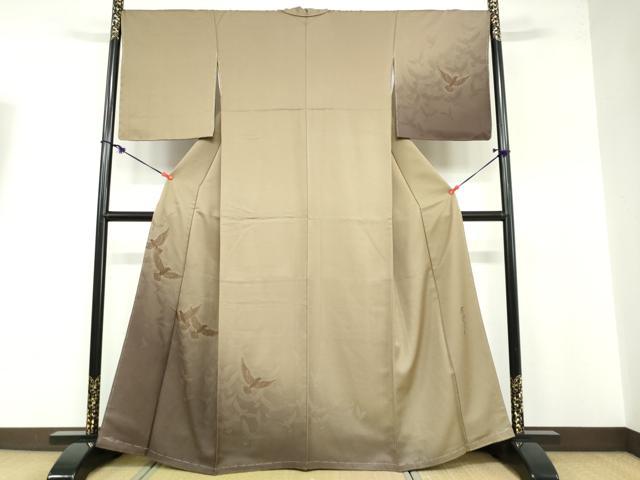平和屋着物●染色作家 斉藤三才 訪問着 三才鳥 暈し染め 正絹 逸品 未使用 DABB0458ud