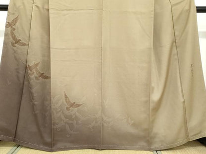 平和屋着物●染色作家 斉藤三才 訪問着 三才鳥 暈し染め 正絹 逸品 未使用 DABB0458ud