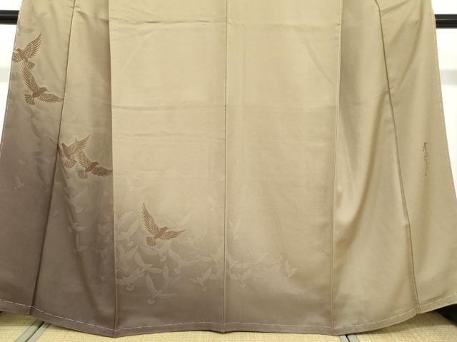 平和屋着物●染色作家 斉藤三才 訪問着 三才鳥 暈し染め 正絹 逸品 未使用 DABB0458ud