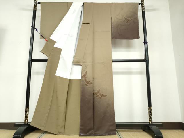 平和屋着物●染色作家 斉藤三才 訪問着 三才鳥 暈し染め 正絹 逸品 未使用 DABB0458ud