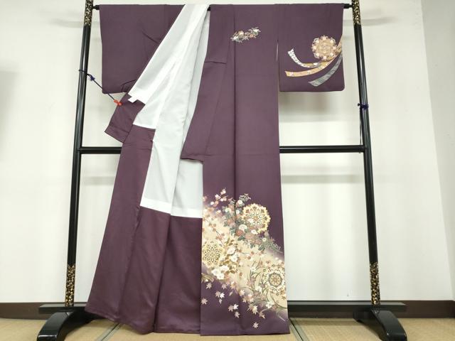 平和屋着物●訪問着 正倉院草花文 暈し染め 金彩 正絹 逸品 DABB0459ud
