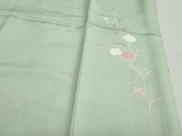 平和屋着物●訪問着 駒刺繍 絞り 雲取り草花文 金銀彩 正絹 逸品 DABB0460ud