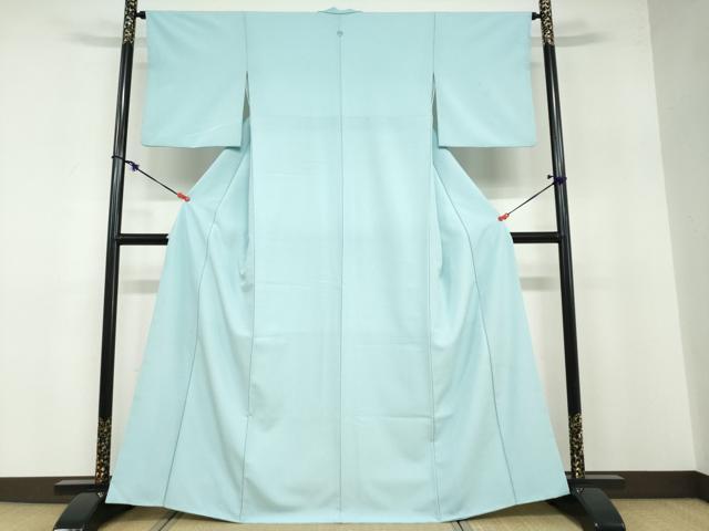 平和屋着物●洗える最高級着物 ＜英＞はなぶさ謹製 色無地 水色 洗える着物 DABB0469ud