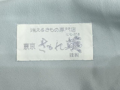 平和屋着物●洗える最高級着物 ＜英＞はなぶさ謹製 色無地 秘色色 洗える着物 DABB0474ud